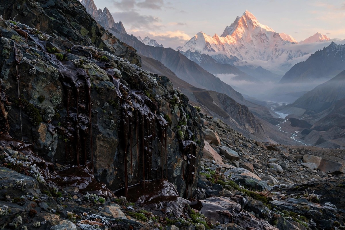 K2 peak in the Karakoram Range at dawn, Gilgit-Baltistan Pakistan, source of K2 Himalayan Shilajit